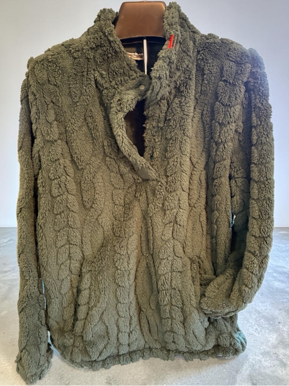 32 degrees heat Olive Green Plush Crew Neck Sweater